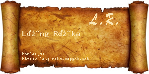 Láng Réka névjegykártya