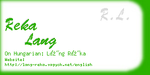 reka lang business card